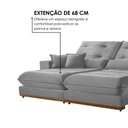 Ver imagem 4 de Sofá 3 Lugares Retrátil e Reclinável Veludo 250cm x 105cm Suíça Prata