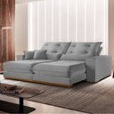 Ver imagem 1 de Sofá 3 Lugares Retrátil e Reclinável Veludo 250cm x 105cm Suíça Prata