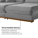 Ver mais imagens de Sofá 3 Lugares Retrátil e Reclinável Veludo 250cm x 105cm Suíça Prata