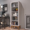 Ver imagem 2 de Estante Livreiro 4 Prateleiras com Pés em Mdf Versales - Branco