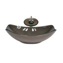 Ver imagem 1 de Cuba de Vidro Oval Chanfrada 51cm + Valvula + Torneira Cascata