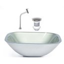 Ver imagem 1 de Cuba de Vidro Quadrada 35cm + Valvula + Torneira Metal