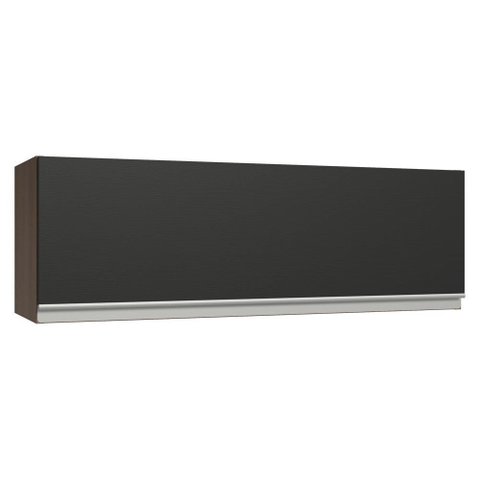 Armário Aéreo 100 Cm 1 Porta Basculante Rustic/preto Glamy Madesa