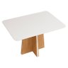 Mesa de Jantar Retangular Tampo Chanfrado Curvo Vanda DJ Móveis Carvalho Nobre/Off White - 2