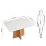 Mesa de Jantar Retangular Tampo Chanfrado Curvo Vanda DJ Móveis Carvalho Nobre/Off White - 3