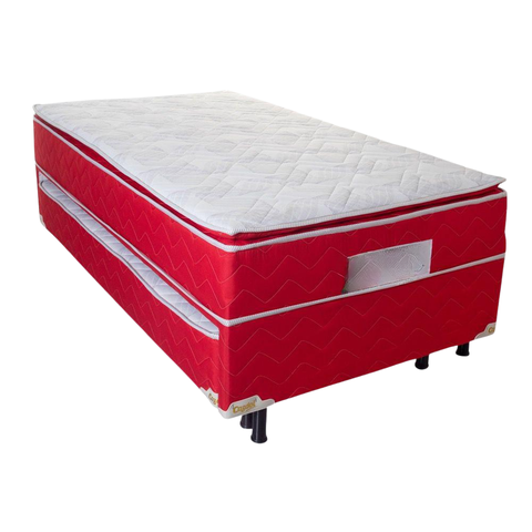 Bicama Solteiro Colchão Conjugado 5cm Semi-ortopédica - com Cama Auxiliar