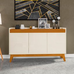 Conjunto Sala de Estar Buffet Ripado Rack 2 Portas 180cm - 9