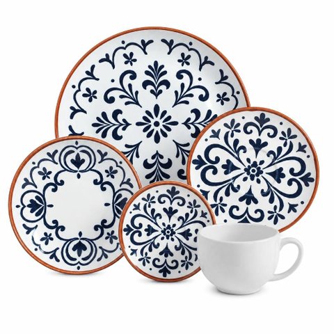 Aparelho de Jantar Coimbra Branco Cerâmica Porto Brasil 20PÇS Louças Mesa Posta 4 Pessoas