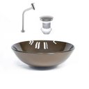 Ver imagem 1 de Cuba de Vidro Redonda 42cm + Valvula + Torneira Cromada