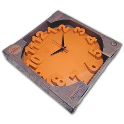 Relógio de Parede Redondo Alto Relevo 3d 30cm Delta Phr001 Laranja - 3 Relógio de Parede Redondo Alto Relevo 3d 30cm Delta Phr001 Laranja - 3