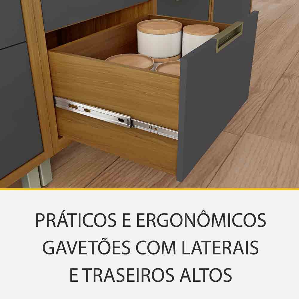 Cozinha 08 Peças Ripado Nesher Imperatriz Gourmet 100% Mdf - 7