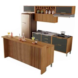 Cozinha Modulada 8 Peças Ripado Nesher Imperatriz Gourmet 100% Mdf - 2