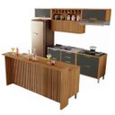 Ver imagem 2 de Cozinha Modulada 8 Peças Ripado Nesher Imperatriz Gourmet 100% Mdf