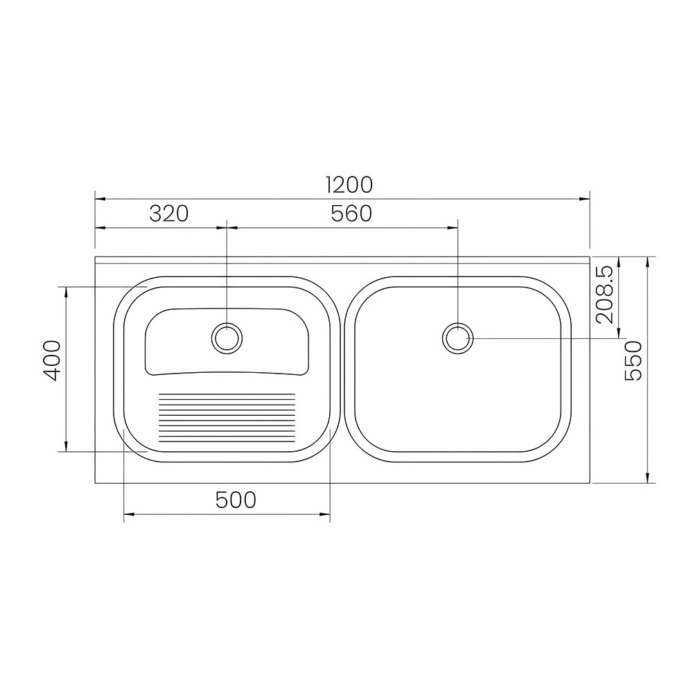 Tanque Duplo Tramontina Hera Duo Plus 2c 34 120x55 94406117 Aço Inox Acetinado - 5