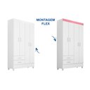 Ver imagem 2 de Guarda Roupa Solteiro 4 Portas e 2 Gavetas Astro Amêndola Touch - Demóbile