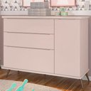 Ver imagem 7 de Cômoda e Guarda Roupa Infantil Retro Alice Rosa Acetinado - Phoenix Baby