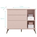 Ver imagem 5 de Cômoda e Guarda Roupa Infantil Retro Alice Rosa Acetinado - Phoenix Baby