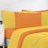 Kit Edredom Malha 100% Algodão Gran Moratta 3 Peças King - Amarelo-laranja - 3