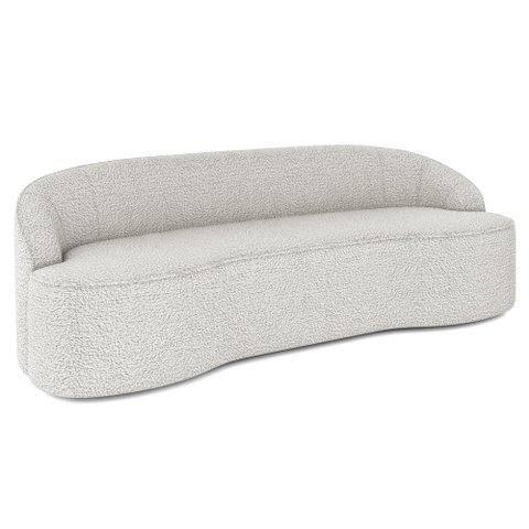 Sofá 3 Lugares para Sala de Estar Living 210cm Theo D06 Bouclê Creme - Mpozenato