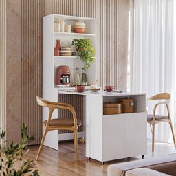 Armario Bancada de Cozinha Retrátil com Mesa e 2 Portas Duo Kits Paraná - 1