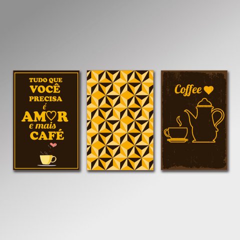 Placa Decorativa - Amor e Mais Café Arte Destaque 30 X 40 Cm