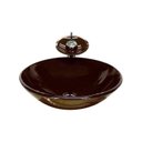 Ver imagem 1 de Cuba de Vidro Redonda 31cm + Valvula + Torneira Cascata