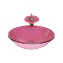 Ver imagem 1 de Cuba de Vidro Redonda 31cm + Valvula + Torneira Cascata