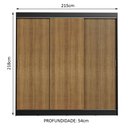Ver imagem 3 de Guarda-roupa Casal Madesa Kansas 3 Portas de Correr 3 Gavetas