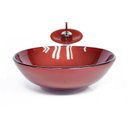 Ver imagem 1 de Cuba de Vidro Redonda 35cm + Valvula + Torneira Cascata