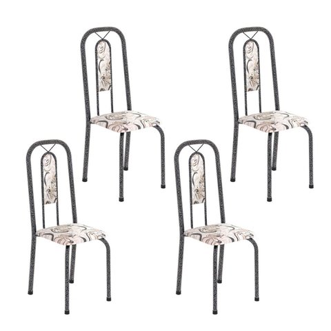 Cadeiras para Sala de Jantar 4 Unidades Lívia Prata/Arabesco/Mart