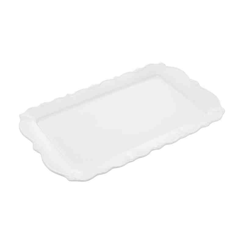 Travessa de Porcelana Fancy 36x22x3 Cm Branco Wolff - 1