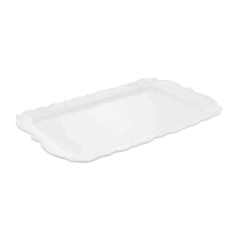 Travessa de Porcelana Fancy 36x22x3 Cm Branco Wolff - 3