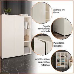 Conjunto de Escritório 2 Peças Armário Livreiro e Balcão Oslo - 3