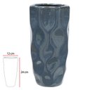 Ver imagem 1 de Vaso Cerâmica 24cm Azul Flor Arte