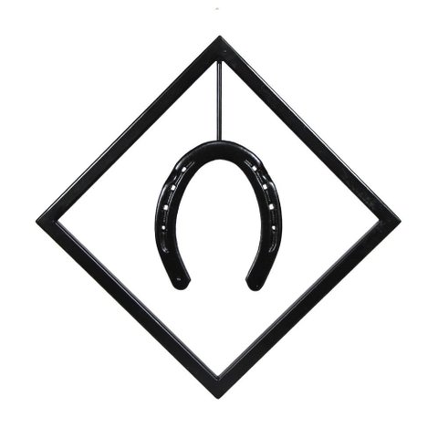 Quadro Decorativo Parede Losango Ferradura Country Rustico