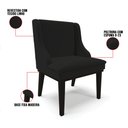 Ver imagem 6 de Kit 04 Cadeiras de Jantar Liz Linho Preto A79 Base Fixa Madeira Preto - D’Rossi