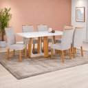 Ver imagem 1 de Mesa de Jantar Sintonia Tampo 6 Cadeiras Rayla Lopas