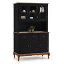 Ver imagem 1 de Cristaleira Arca e Oratório 6 Portas 2 Gavetas com Pés Luis Xv 60632 Linz Móveis - Preto/imbuia