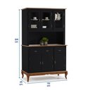 Ver imagem 4 de Cristaleira Arca e Oratório 6 Portas 2 Gavetas com Pés Luis Xv 60632 Linz Móveis - Preto/imbuia