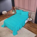 Ver imagem 2 de Kit Lençol de Cama Queen Completo 400 Fios Percal 4 Peças Ponto Palito Anti-pilling com Toque 100% M