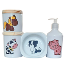 Ver imagem 3 de Kit Higiene Bebê Fazendinha 4 Peças - Porcelana e Pinus