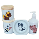 Ver imagem 6 de Kit Higiene Bebê Fazendinha 4 Peças - Porcelana e Pinus