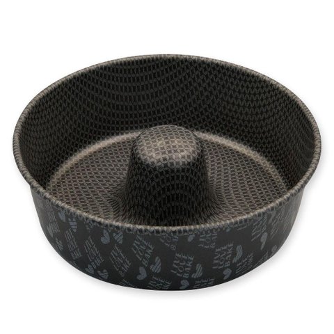 Forma de Bolo Cinza 22cm Alumínio Antiaderente Furo no Meio