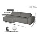 Ver imagem 3 de Sofá Retrátil e Reclinável 3 Lugares Linho Siena 220cm com Molas Cinza Grafite