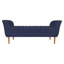 Ver imagem 1 de Calçadeira Recamier Casal 1,50m Londres Veludo - Pallazio Azul Marinho