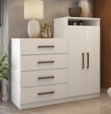 Ver imagem 1 de Cômoda Sapateira 4270 02 Portas 04 Gavetas Áurea Branco Demóbile