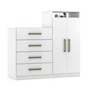 Ver imagem 2 de Cômoda Sapateira 4270 02 Portas 04 Gavetas Áurea Branco Demóbile