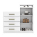 Ver imagem 3 de Cômoda Sapateira 4270 02 Portas 04 Gavetas Áurea Branco Demóbile