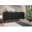 Ver imagem 5 de Aparador buffet Retrô 6 Portas Preto Pés Palito Guatemala