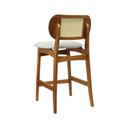 Ver imagem 3 de Banqueta Organik Encosto Anatômico com Telinha Rattan Natural - Amêndoa - Linho Bege Mescla Imp.